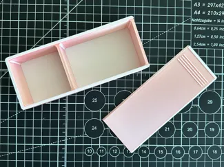 Dual compartments sliding floss box