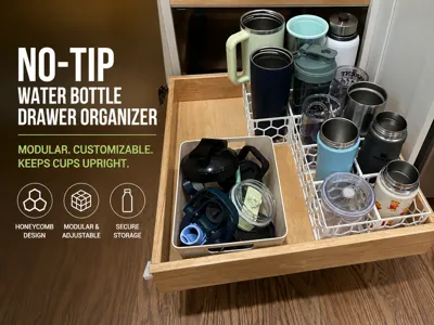 No-Tip Water Bottle Drawer Organizer - Modular