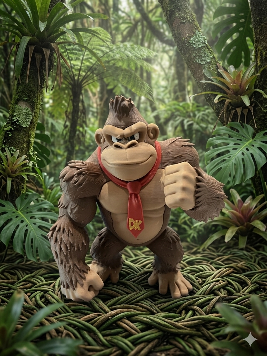 Miniatura 8 do modelo 3D Donkey Kong 大金刚咚奇刚 DK 分件打印 可当单支笔筒 （无需AMS）