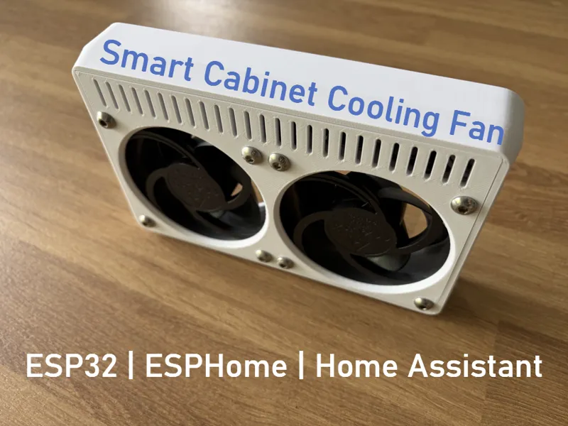 Dual 80mm Cabinet Cooling Fan with ESP32 (ESPHome)