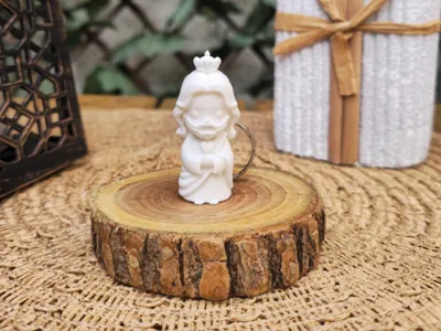 Religious keychains: Jesus, Mary, and Angel
