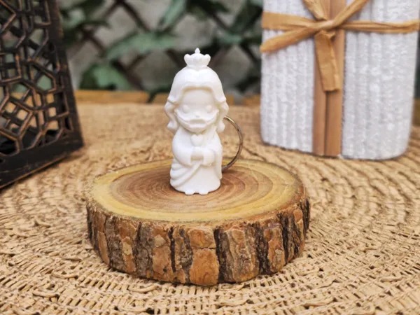 Porte-clés religieux Jésus, Marie et Ange