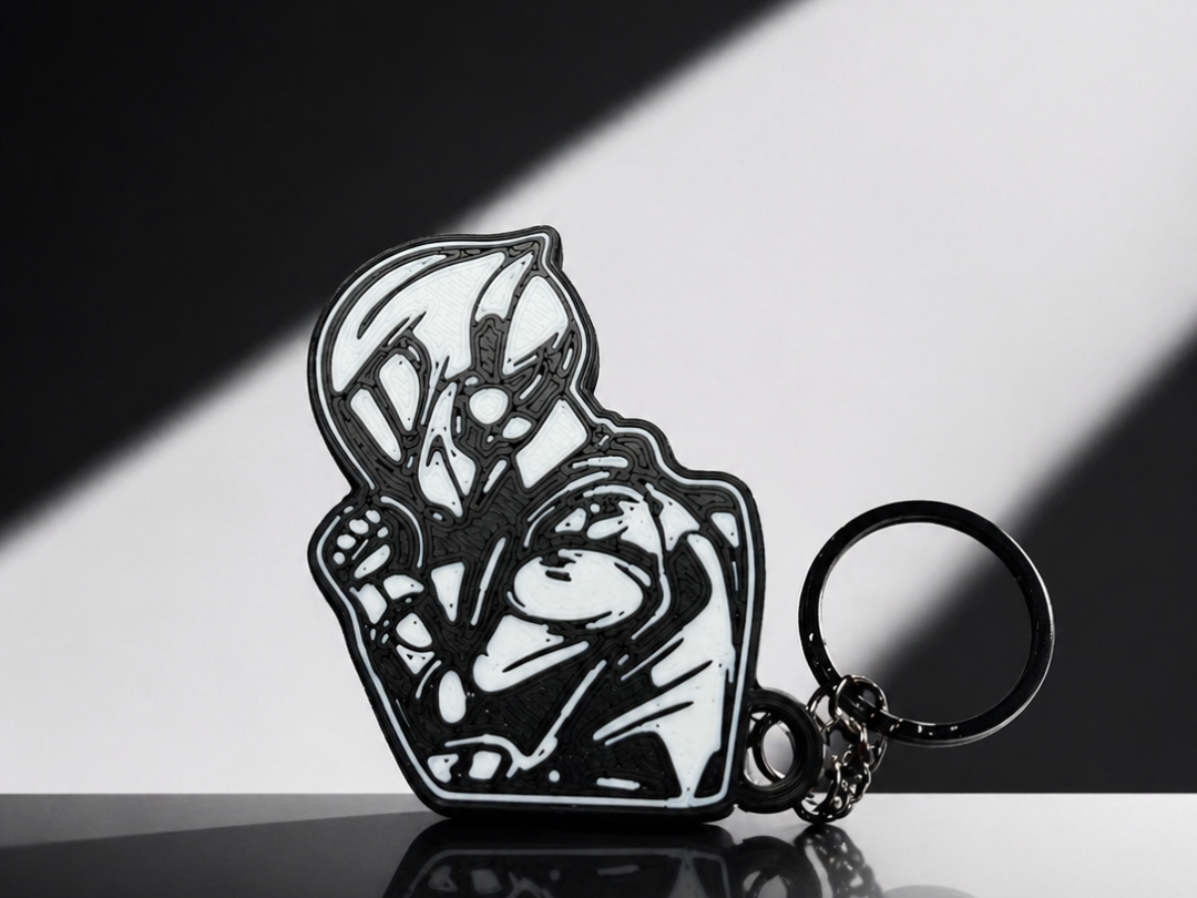 black & white keychain