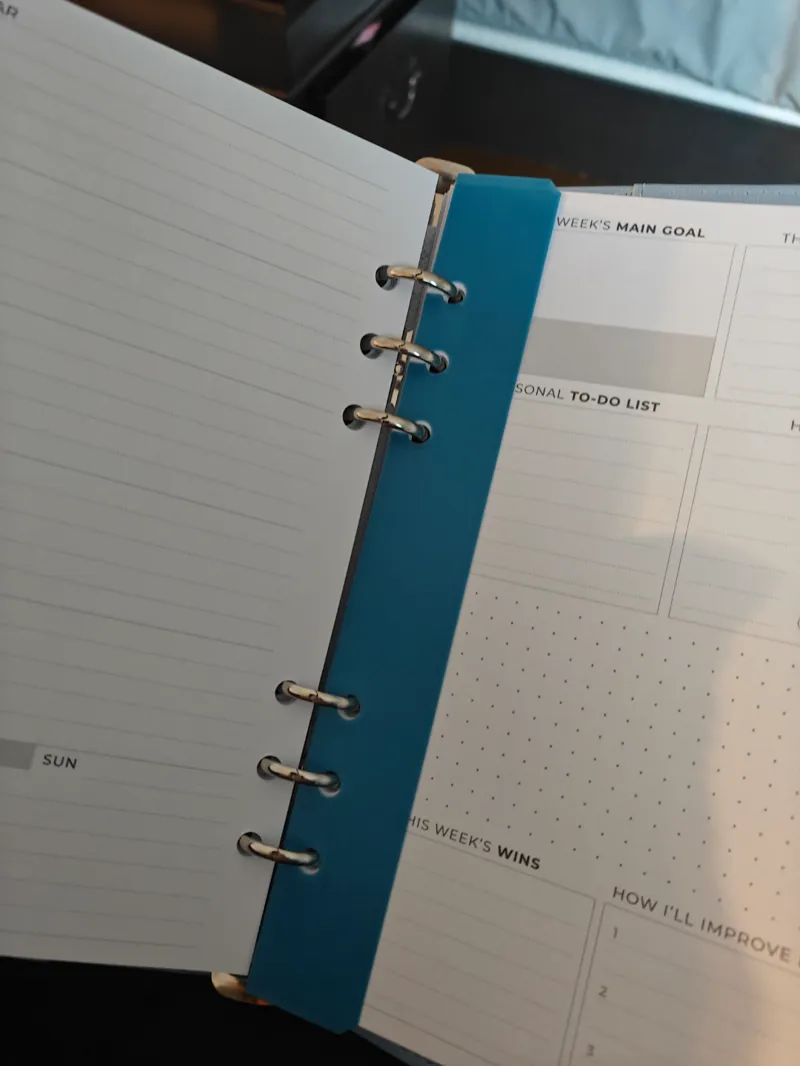 6 hole planner bookmark