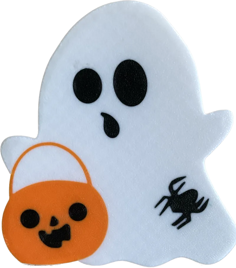 Cute Halloween Ghost Holding Candy Basket
