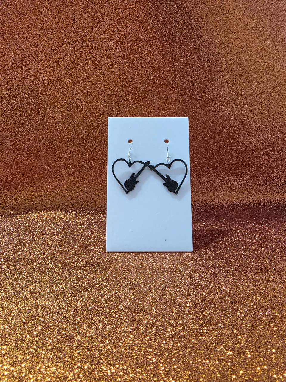 Guitar love earrings view 2