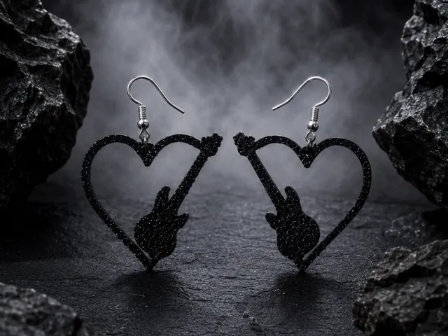 Guitar love earrings
