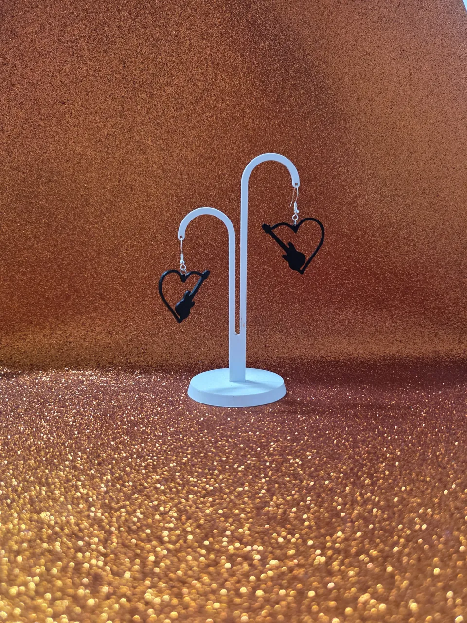 Guitar love earrings view 3