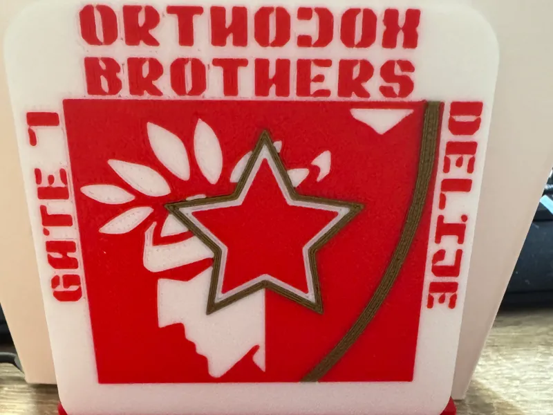 Olympiacos Gate7-Delije coasters and table sign