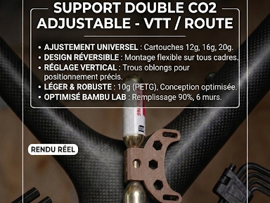 support cartouche CO2 double - inversable 
