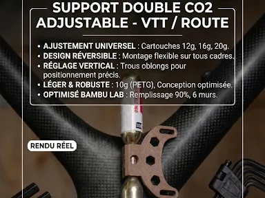 support cartouche CO2 double - inversable