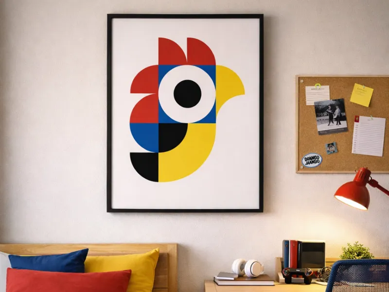 Bauhaus Abstract poster - Rooster