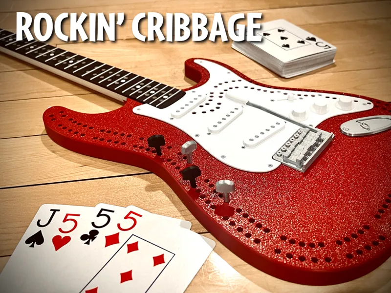 Rockin' Guitar Cribbage Board