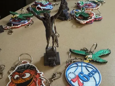 Rocky Balboa Keychain- Gold & Color