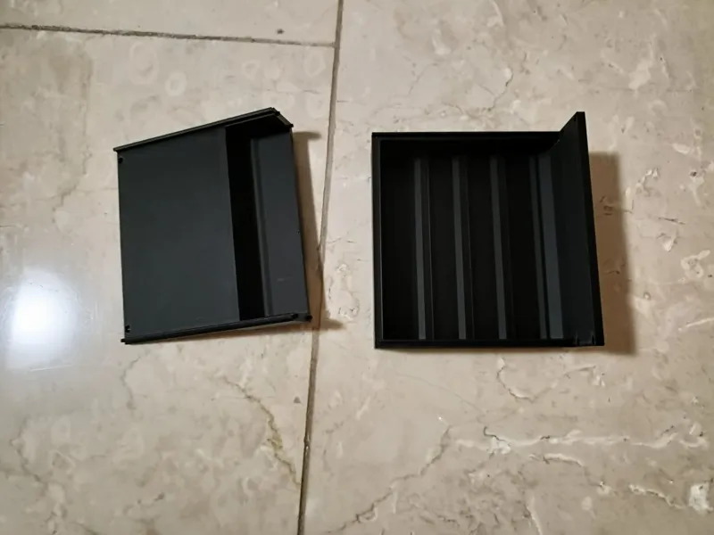 L shaped box / storage for battery