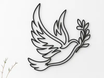 Dove Outline wall decor - Free 3D Print Model - MakerWorld