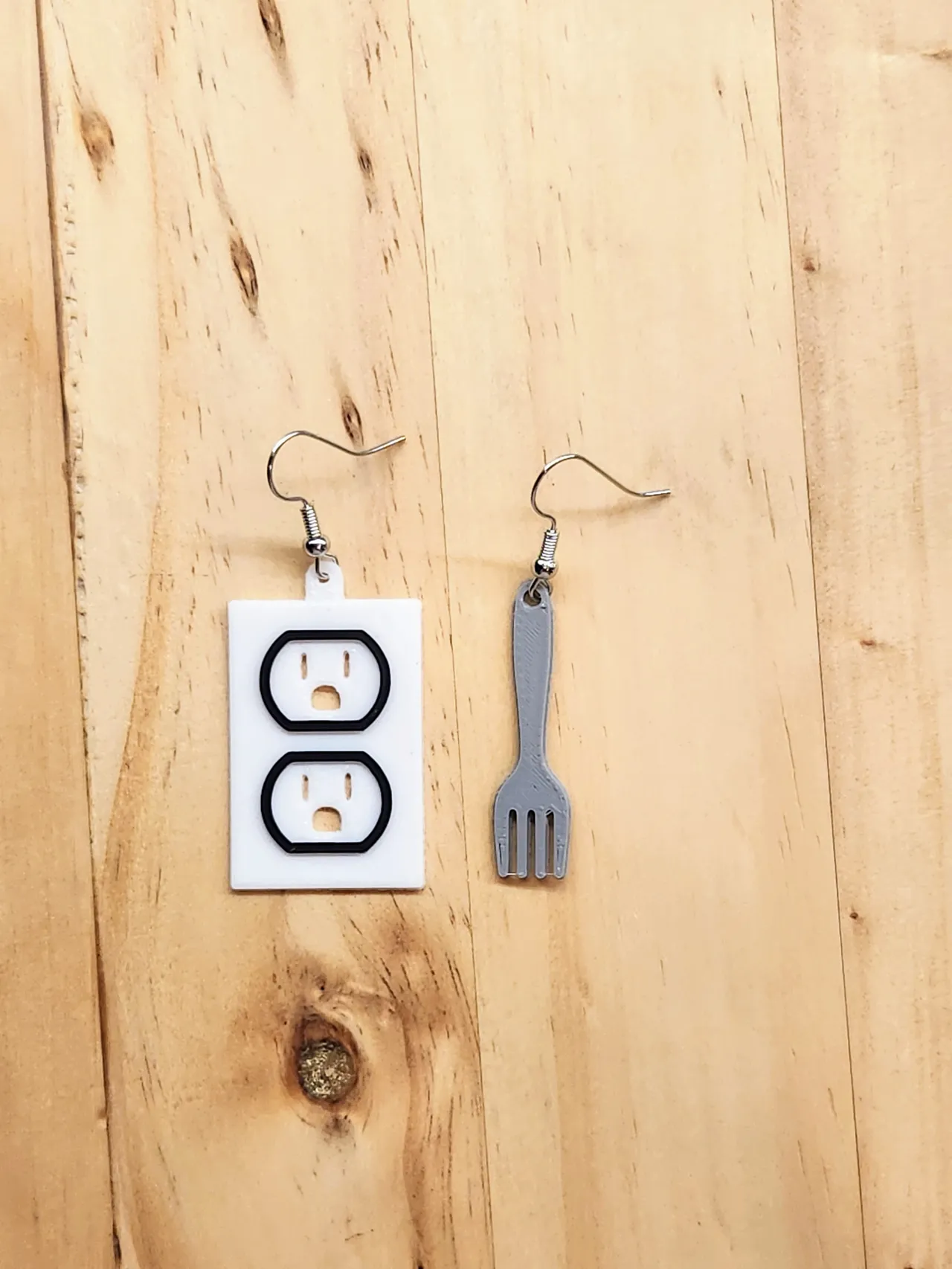 Funny Outlet and Fork Earrings view 2