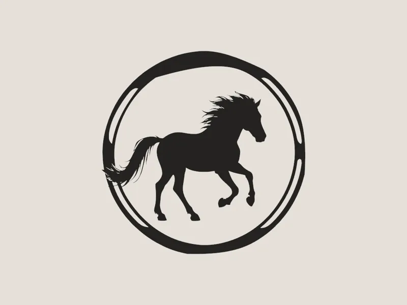 Galloping Horse in Circle – Modern 3D Decor 