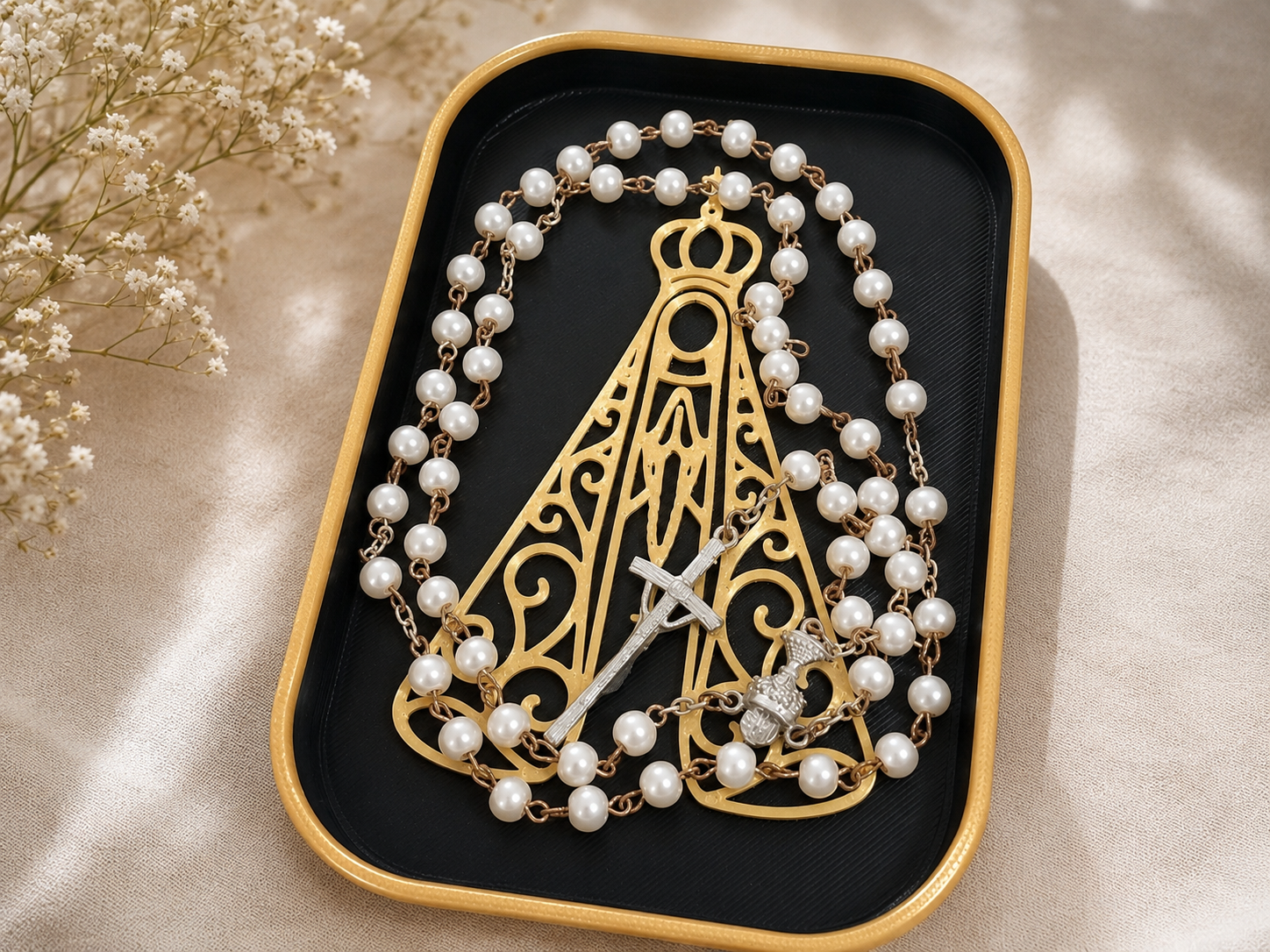 Our Lady of Aparecida Rosary Tray - 1