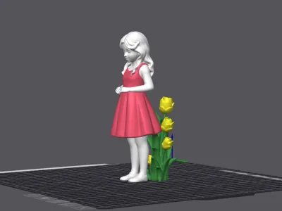 Flower Girl Statue Garden Effigy