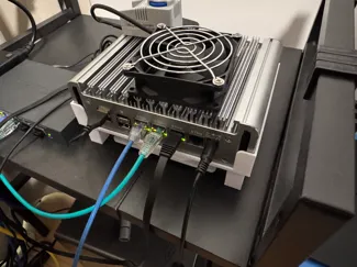 畅网G31软路由机箱12CM风扇散热器支架/底座,兼容12025尺寸风扇