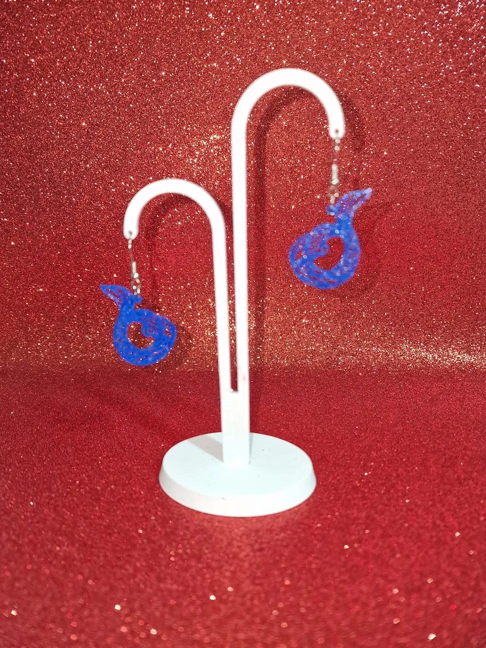 Mermaid tail earrings view 3