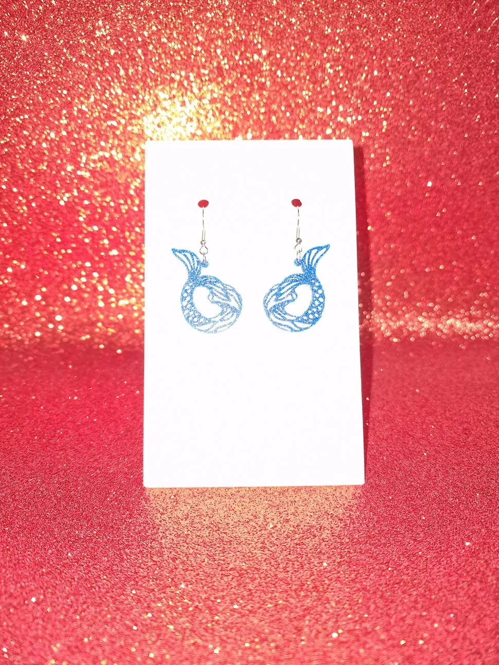 Mermaid tail earrings view 2