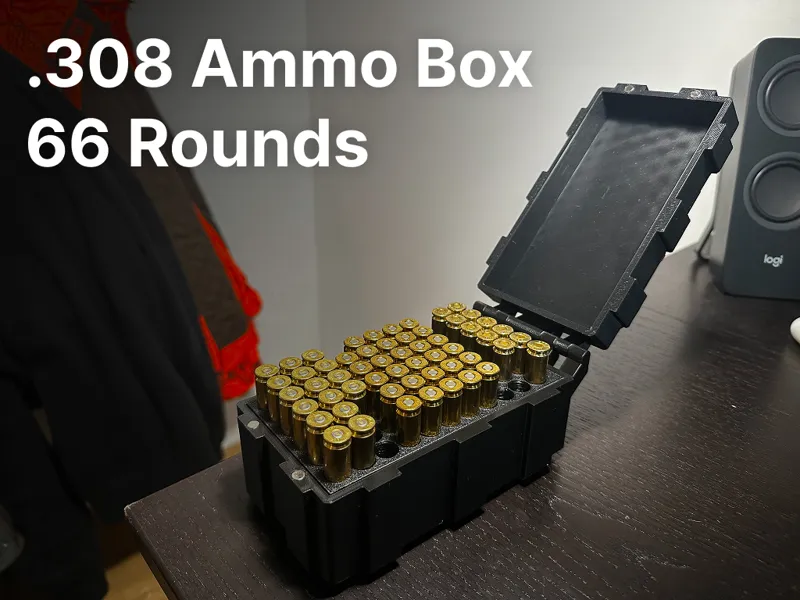 .308 / 7,62 Ammo Box for 66 rounds in rugged style