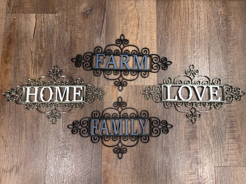 DECORATVIE SCROLL WALL DECOR FARM FAMILY LOVE HOME