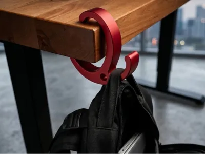 Golden ratio universal desk hook for 5-45mm; 15kg+