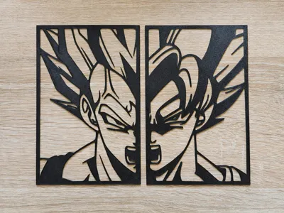 DBZ Vegeta / Goku silhouette wall decoration