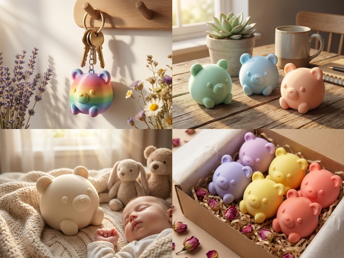 Mini Mochi Bear – Keychain & Decor (2 Sizes)