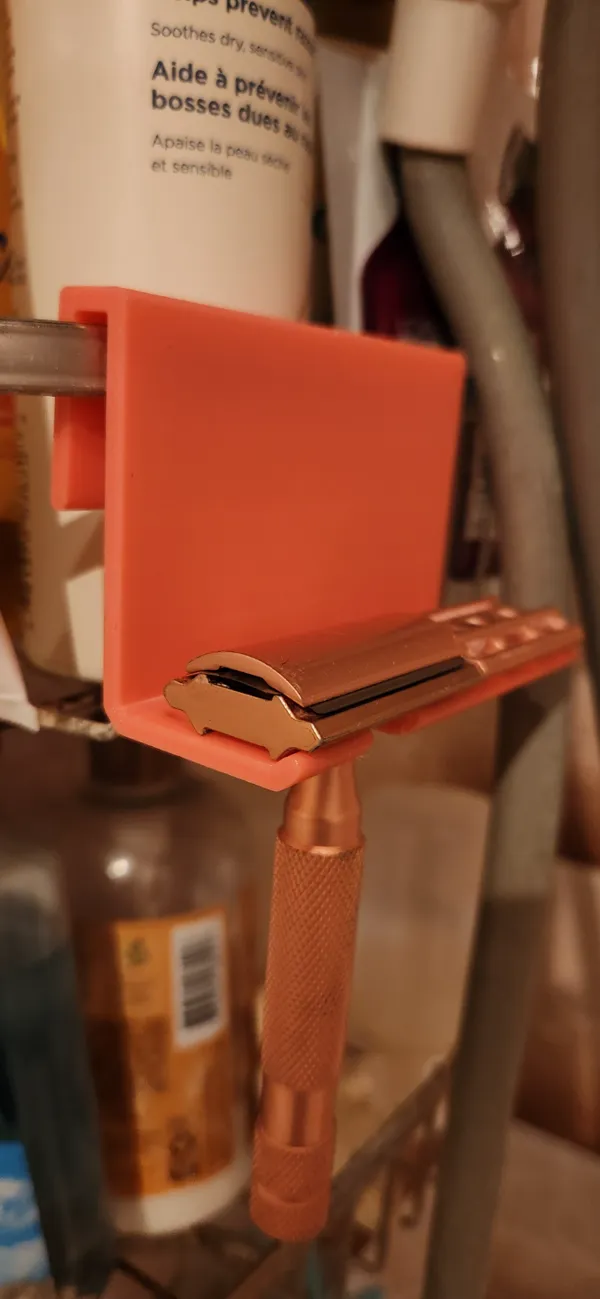 Support rasoir de sûreté avec rangement de tête
