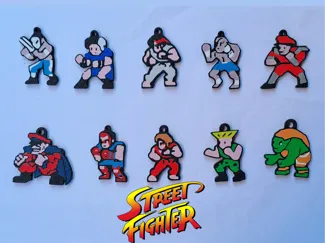 Street Fighter II KeyChain All Roster