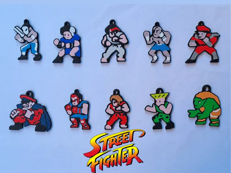 Street Fighter II KeyChain All Roster