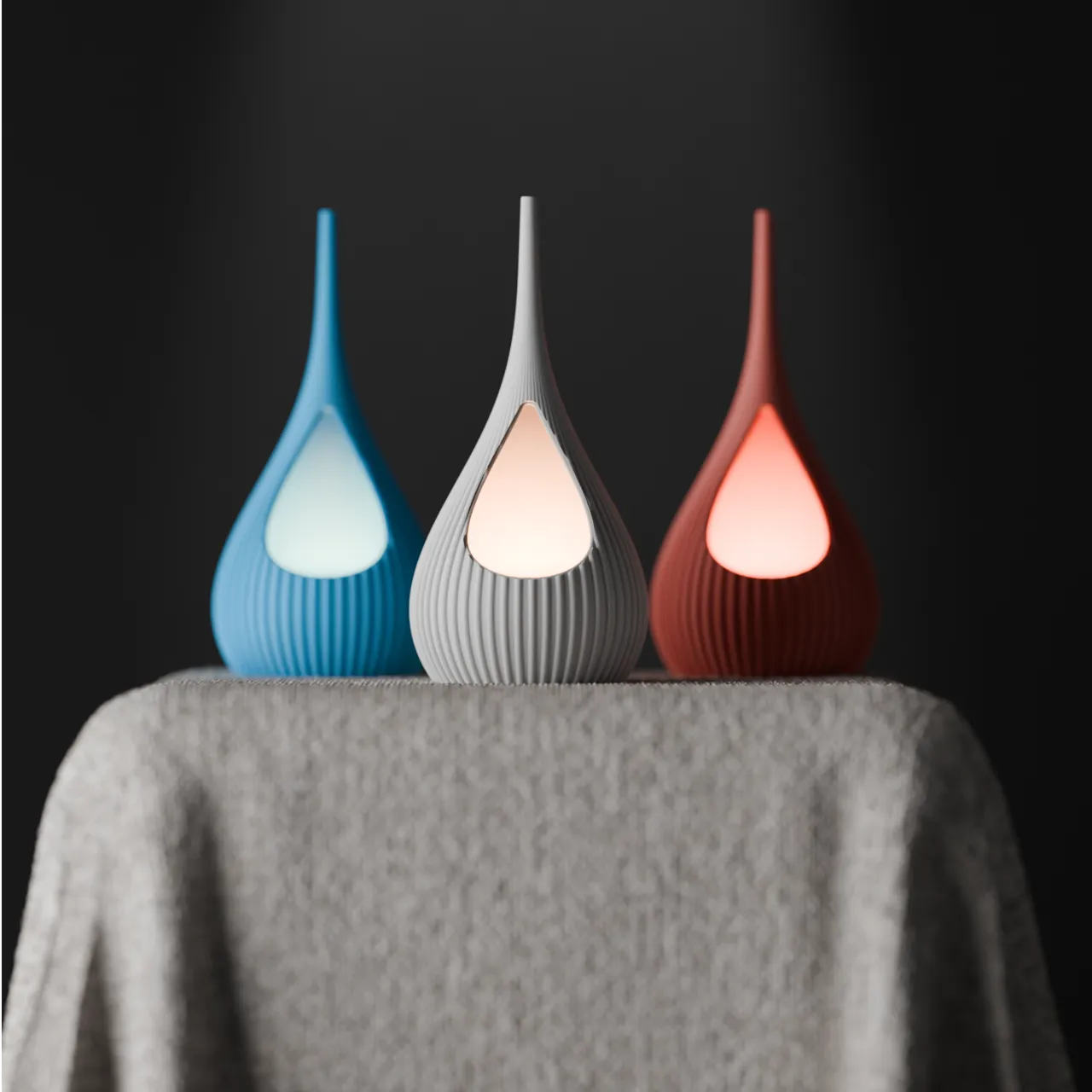 Modern Ribbed Teardrop Shaped Lamp. Bambu Lamp Kit view 2