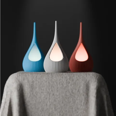 Modern Ribbed Teardrop Shaped Lamp. Bambu Lamp Kit view 2