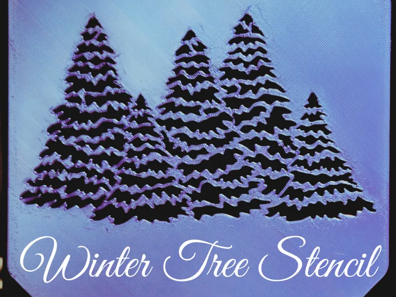 Winter Pine Tree Stencil for Windows Snow Holiday