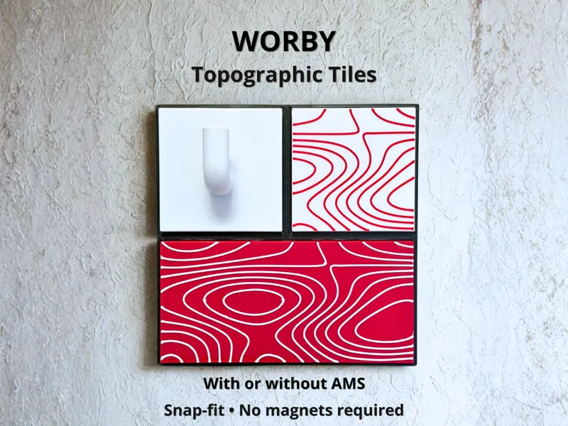 WORBY Topographic Tiles (no magnets required)