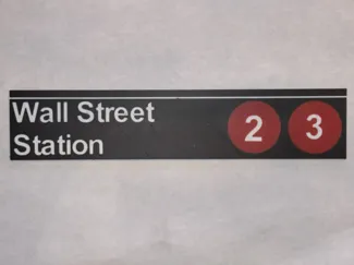 NYT Transit Sign - Wall Street
