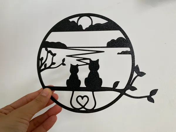 Tableau mural chats au coucher de soleil