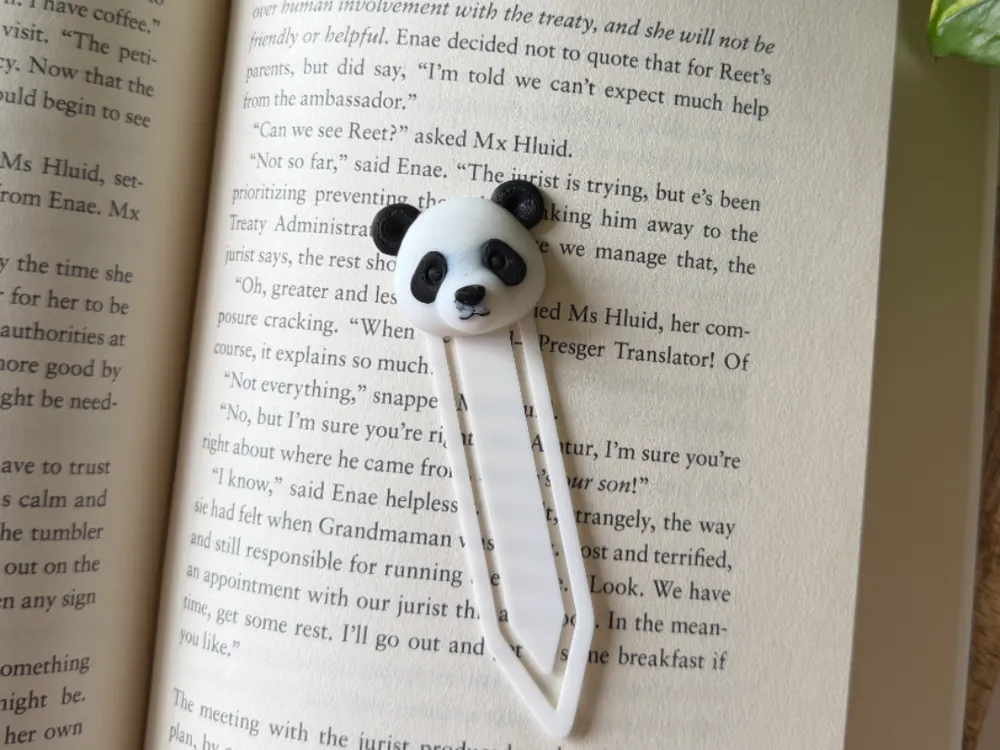 Accesorio de lectura: Panda bookmark. Referencia del modelo original.