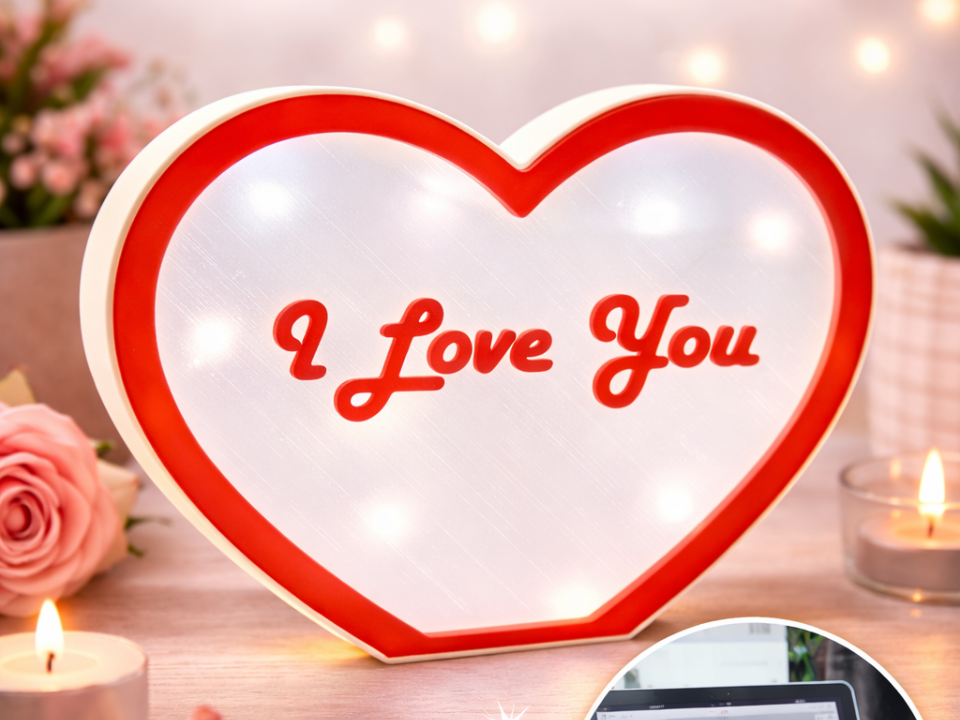I Love You Herz Personalisierbare LED Lichtdeko