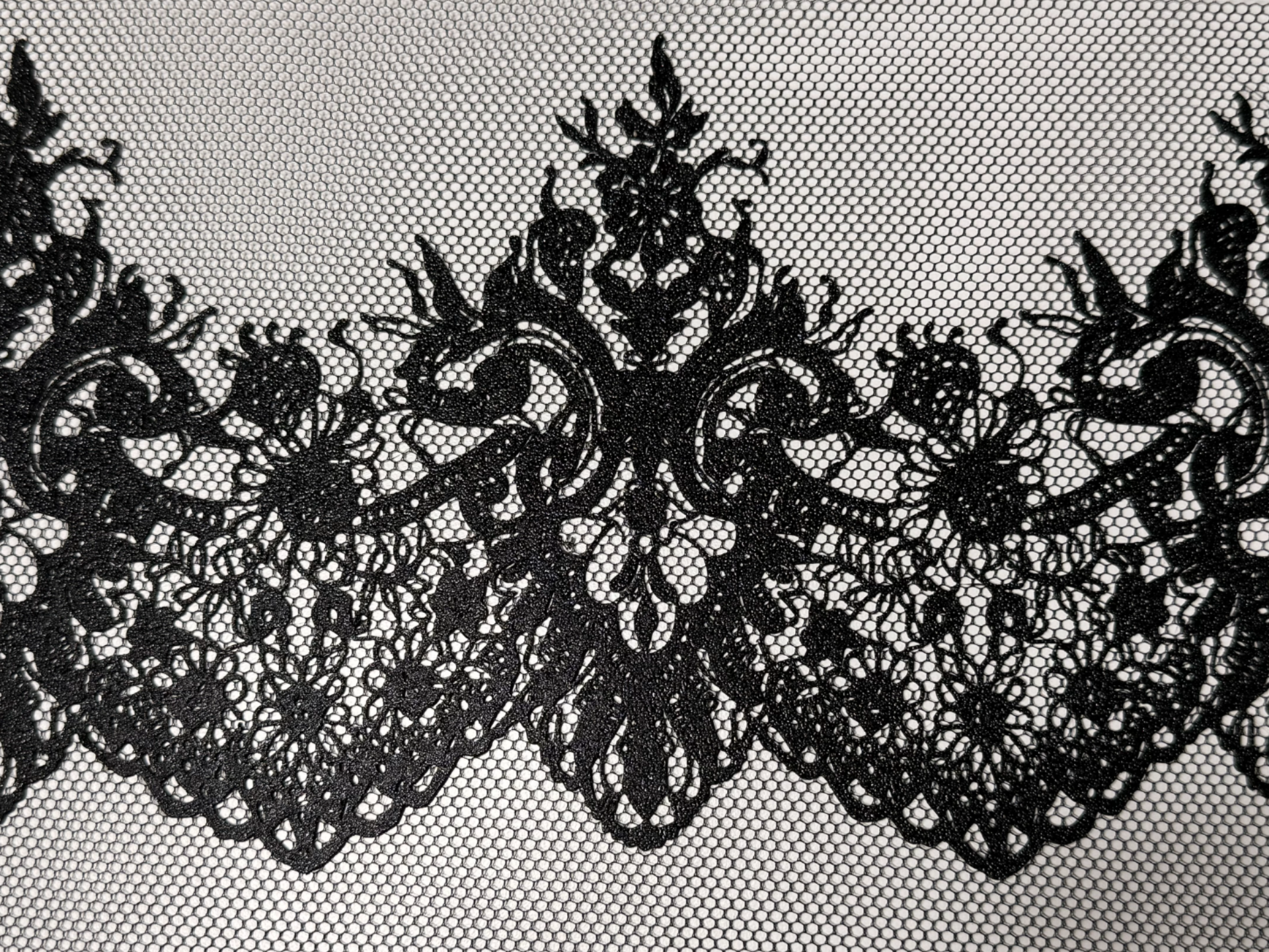 3D Printed Lace on Tulle Elegant Delicate TPU/PLA 