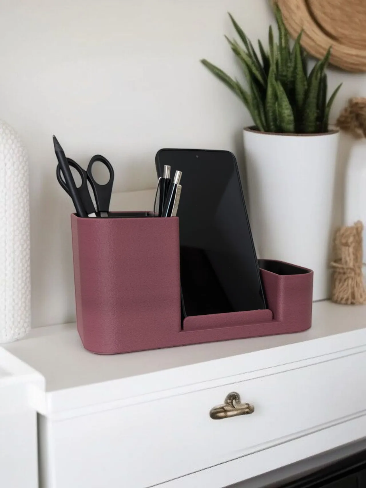 Office Desk Organizer with Integrated Phone Holder view 2