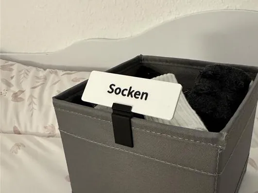 Beschriftungsschild Halterung für IKEA SKUBB-Boxen