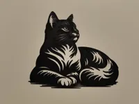 Silhouette de chat murale — photo 2