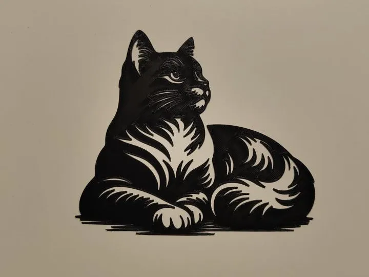 Silhouette de chat murale