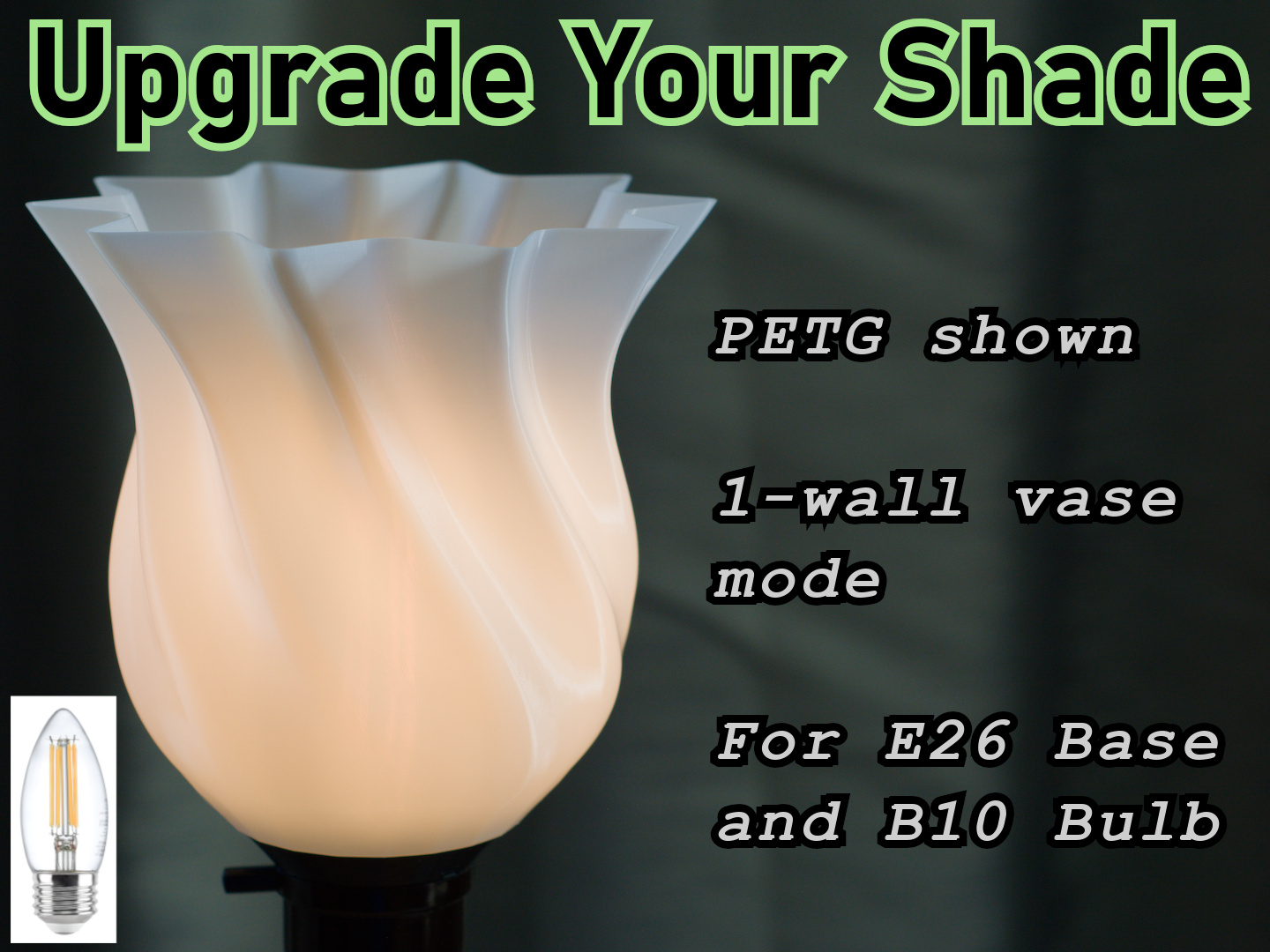 10-Point Swirl Lamp Shade (E26 B10)