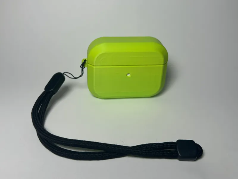 Flat-Edged AirPods Pro Case W Loop for Wrist Strap